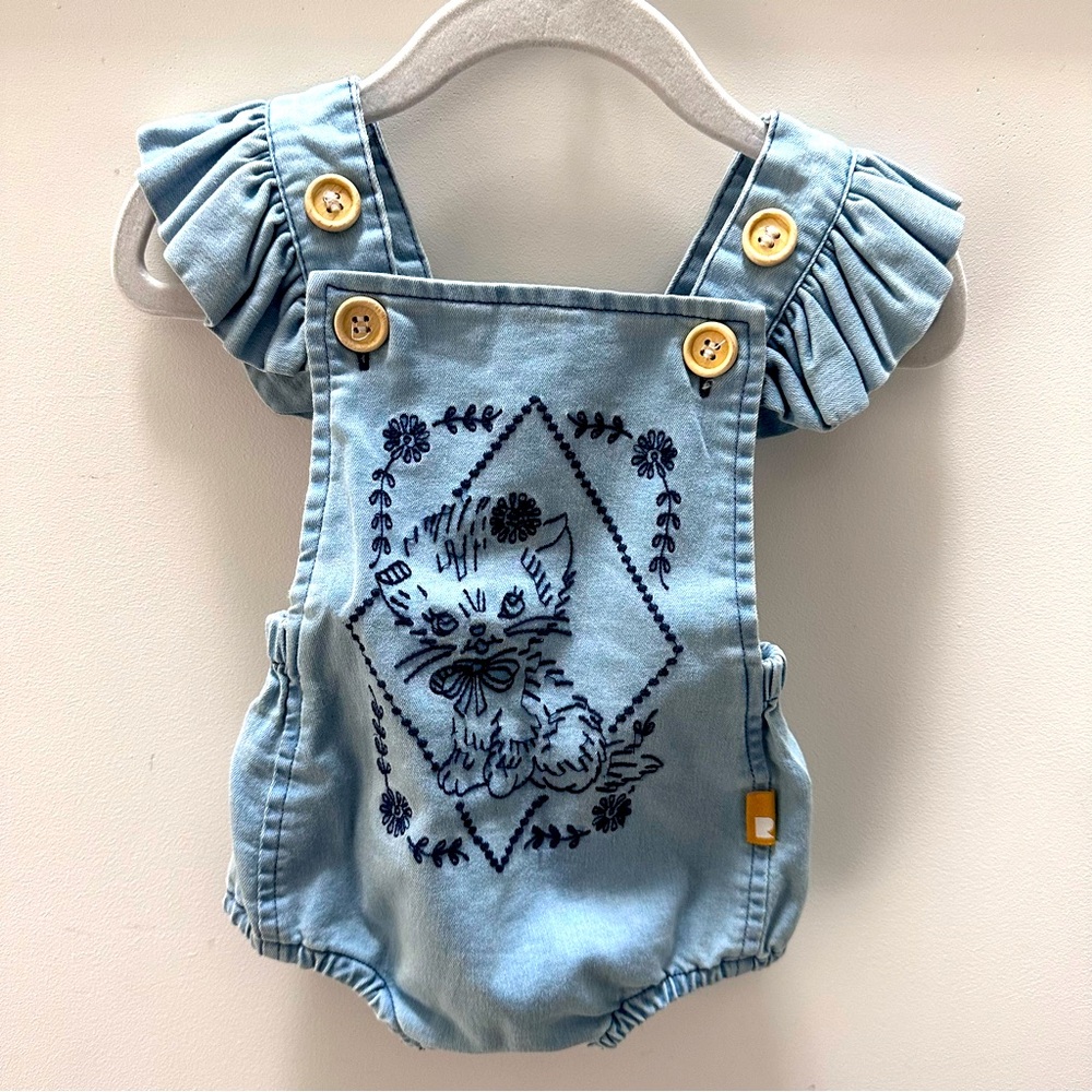 🩵 Adorable "Rock Your Baby" Romper with Embroidery Size 3-6 🩵